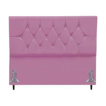 Cabeceira Cama Box Solteiro 90 Cm Geovana Suede Rosê E Frame