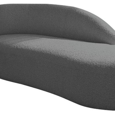 Kit Divã Luna 160cm Lado Direito E 01 Poltrona Base De Ferro Preto Linho Cinza Escuro