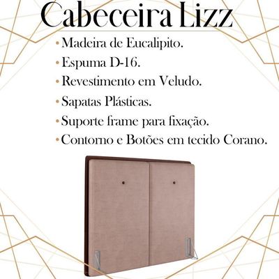 Cabeceira Casal 138 Cm Lizz Veludo Rose Soon Rose