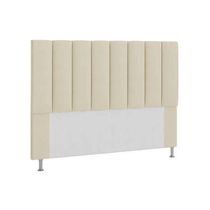 Cabeceira Estofada Cama Queen 1,60m Carla Suede Bege - Luxo Estofados - Cor: Bege