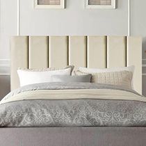 Cabeceira Estofada Cama Queen 1,60m Carla Suede Bege - Luxo Estofados - Cor: Bege