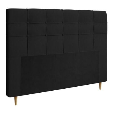 Cabeceira Queen Estofada Veloplus Dobuê Hanover Preto