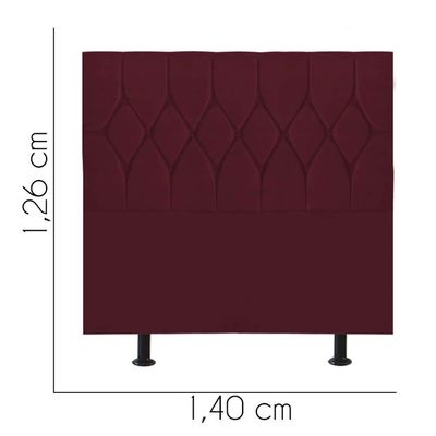 Cabeceira Estofada Istambul Capitonê 140cm Casal Box Quarto Suede Bordô - Gat Magazine
