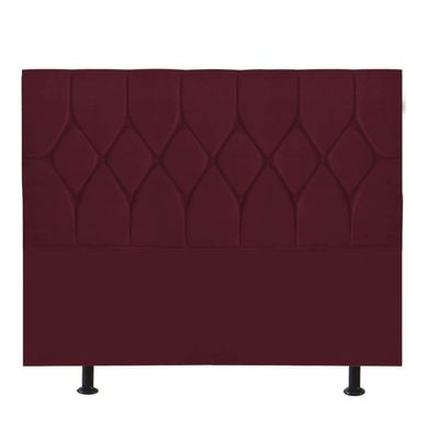 Cabeceira Estofada Istambul Capitonê 140cm Casal Box Quarto Suede Bordô - Gat Magazine