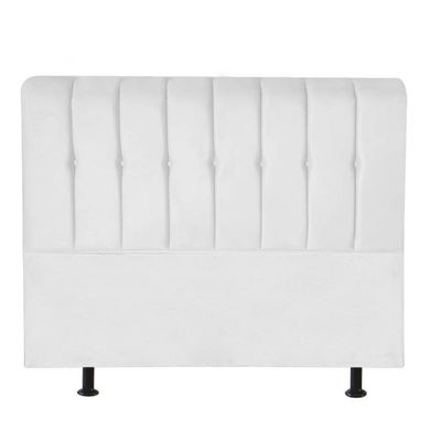 Cabeceira Estofada Kiara 195cm King Size Box Quarto Suede Branco - Gat Magazine