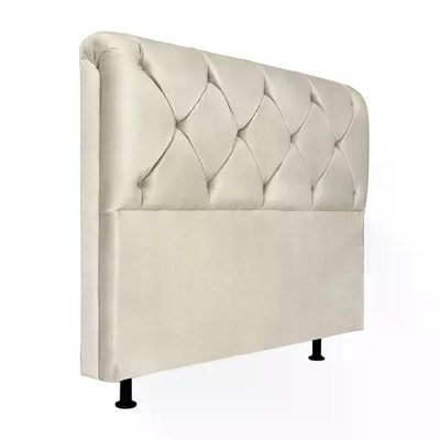 Cabeceira Casal 140Cm Barbara Suede Marfim Id Suede Marfim