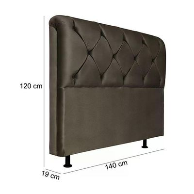 Cabeceira Casal 140Cm Barbara Suede Marrom Id Suede Marrom