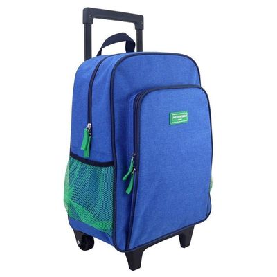 Conjunto Mochila Com Rodinhas Junior E Lancheira Térmica Azul