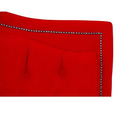 Cabeceira King Size Estofada Para Cama Box Maitê Veludo Cor Vermelho