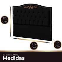 Cabeceira Casal King Size Estofada Para Cama Box Maitê Veludo Preto