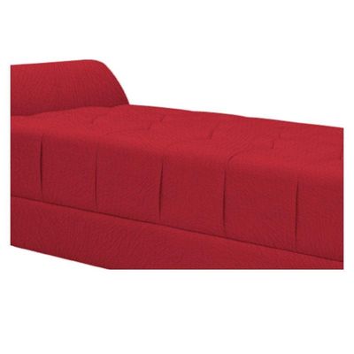 Kit Cabeceira e Recamier 140 Cm Casal Suede Vermelho