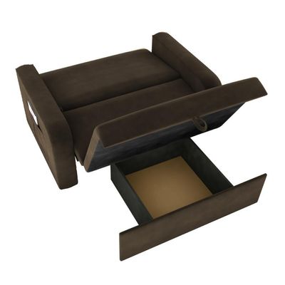 Sofá Cama Com Baú 2 Lugares Numey Suede Cappuccino
