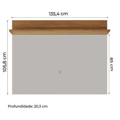 Painel Para Tv Smart Até 50 Polegadas Nt 1185 Notável Off White / Freijó Trend 1,35m Preto