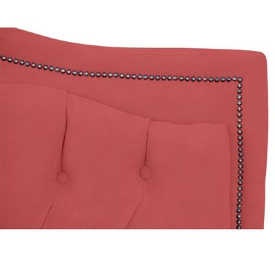 Cabeceira Casal Estofada Para Cama Box Maitê Veludo Cor Rose