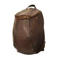 Mochila Masculina De Couro Grande Cor Marrom Com Faixa Branca? Não