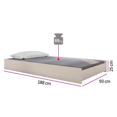 Cama Auxiliar Gavetão Amore Off White