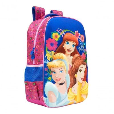 Mochila Costas Grande 18 Princesas Menina Bela Cinderela 18 Xeryus 10962