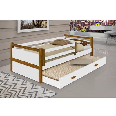 Beliche Babá Bianca Design Infantil Solteiro Branco/amêndoa Branco