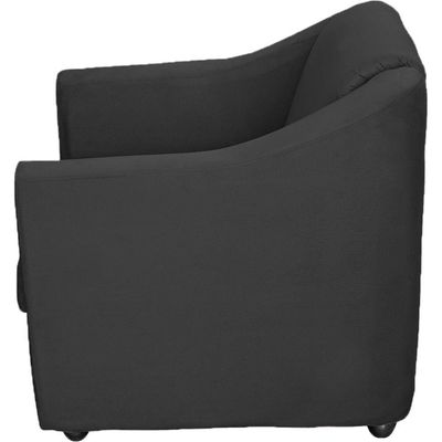 Kit 10 Poltronas Decorativa Mila Pé De Plástico Cromado - Preto Suede