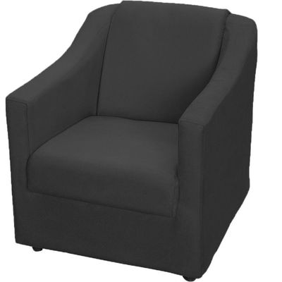 Kit 10 Poltronas Decorativa Mila Pé De Plástico Cromado - Preto Suede