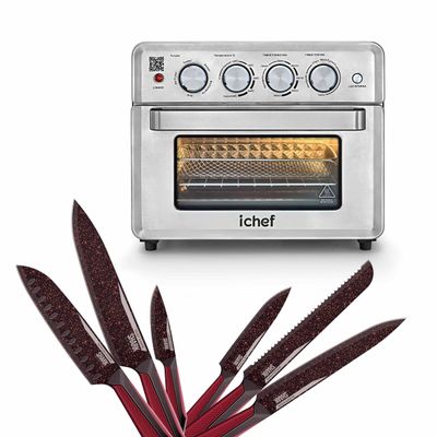 Airfryer + Forno Ichef Ovenfryer Max 26L e Conjunto de 6 Facas Special Cut Vermelha 127V
