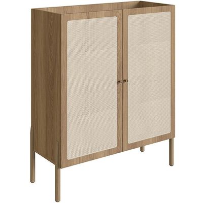 Armário Bar Para Sala 2 Portas 93cm Pés Madeira Moss A03 Hanover Roble