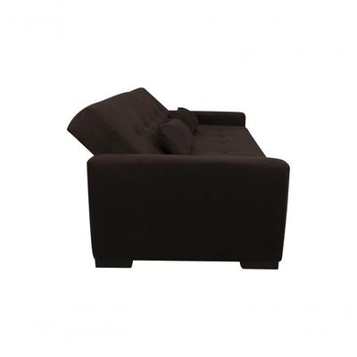 Sofá Cama Lavínia 3 Lugares Suede Marrom Matrix