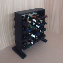Adega Decorativa Piso Prateleira Para Vinhos E Bebidas 20 Garrafas Preto Laca