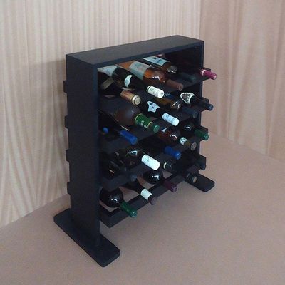 Adega Decorativa Piso Prateleira Para Vinhos E Bebidas 20 Garrafas Preto Laca