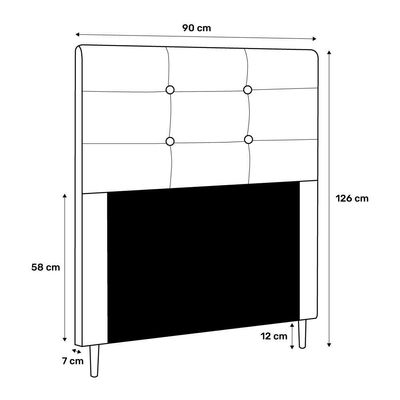 Cabeceira Cama Box Solteiro Luna 90Cm Corano Marrom - Abmaza
