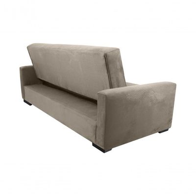 Sofá Cama Lavínia 3 Lugares Suede Bege Matrix
