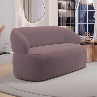 Sofá Orgânico 02 Lugares Living Glee 140cm Veludo Rosê - Desk Design