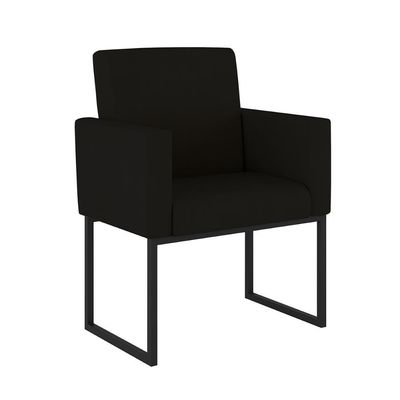 Kit Sofá 2 Lugares + 2 Poltronas Para Recepção Sala Balaqui Cor:preto Preto