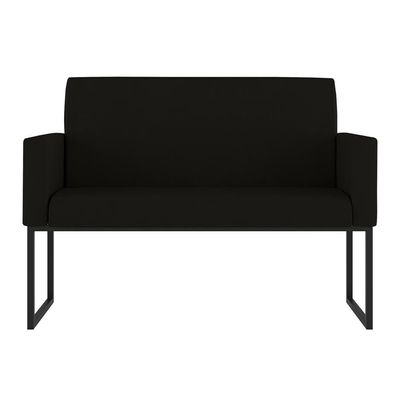 Kit Sofá 2 Lugares + 2 Poltronas Para Recepção Sala Balaqui Cor:preto Preto