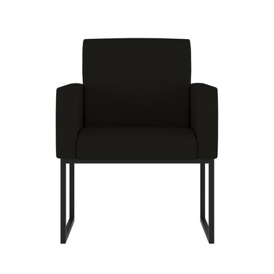 Kit Sofá 2 Lugares + 2 Poltronas Para Recepção Sala Balaqui Cor:preto Preto