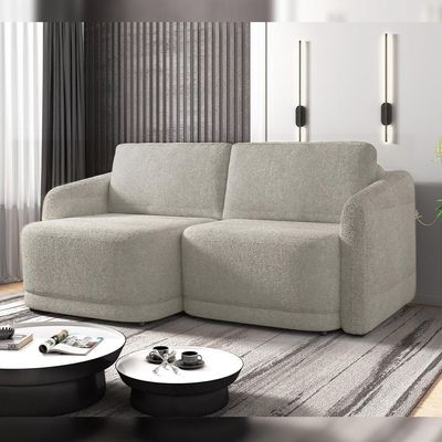 Sofá Cama Para Sala De Estar 2 Lugares 176cm Montserrat K01 Bouclê Bege - Lyam Decor