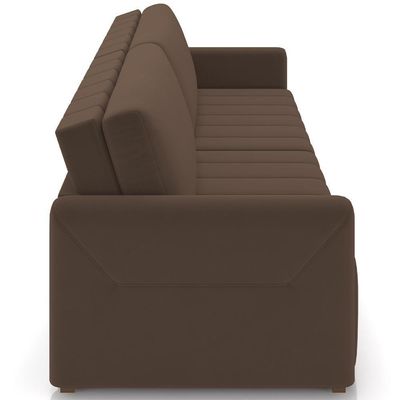 Sofá Cama Retrátil Para Sala De Estar 192cm Porthos M03 Veludo Marrom - Lyam Decor