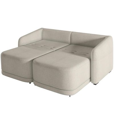 Sofá Cama Para Sala De Estar 2 Lugares 176cm Montserrat K01 Bouclê Bege - Lyam Decor