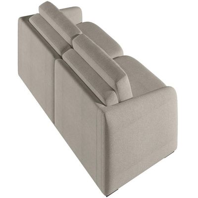 Sofá Cama Para Sala De Estar 2 Lugares 176cm Montserrat K01 Bouclê Bege - Lyam Decor