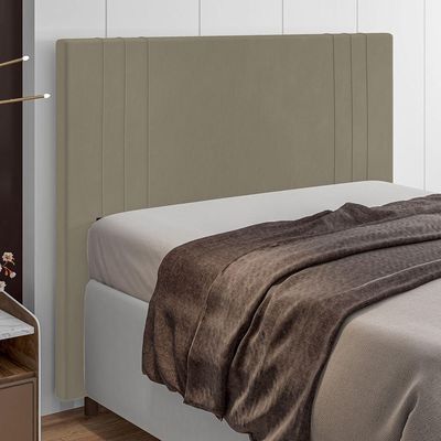 Cabeceira Cama Box Casal Ferrara 140Cm Suede Bege - Abmaza