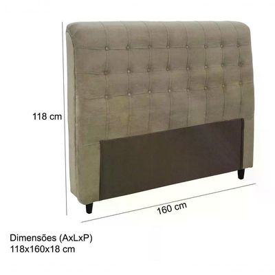 Cabeceira Queen 160cm Damares Suede Taupe Id Suede Taupe
