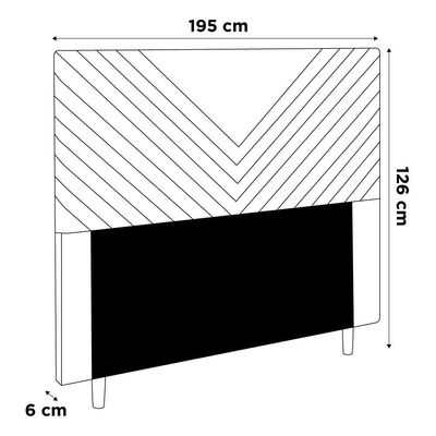 Cabeceira Cama Box Casal King Size Viena 195Cm Bege