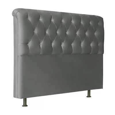 Cabeceira Solteiro 90cm Emilia Suede Cinza Id Suede Cinza