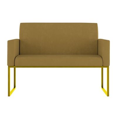 Kit Sofá 2 Lugares + 2 Poltronas Recepção Sala Base Dourada Cor:capuccino Capuccino