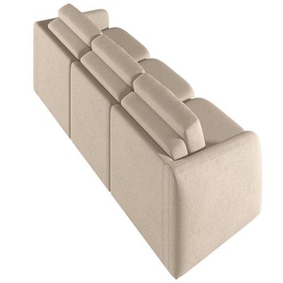 Sofá Cama Para Sala De Estar 3 Lugares 306cm Montserrat K01 Linho Bege - Lyam Decor