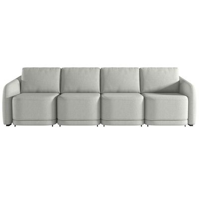 Sofá Cama Para Sala De Estar 4 Lugares 316cm Montserrat K01 Linho Cinza - Lyam Decor