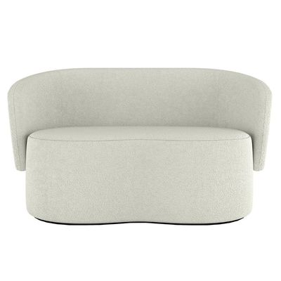 Sofá Orgânico 2 Lugares Bouclê Sala De Estar Balaqui Decor Cor:boucle Bege Boucle Bege