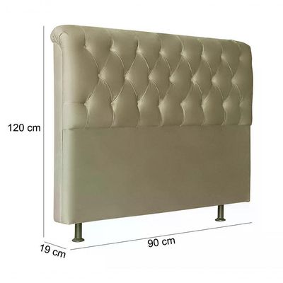 Cabeceira Solteiro 90cm Emilia Suede Taupe Id Suede Taupe