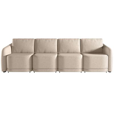 Sofá Cama Para Sala De Estar 5 Lugares 436cm Montserrat K01 Linho Bege - Lyam Decor