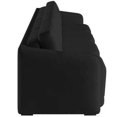Sofá Cama Para Sala De Estar 4 Lugares 356cm Montserrat K01 Veludo Preto - Lyam Decor